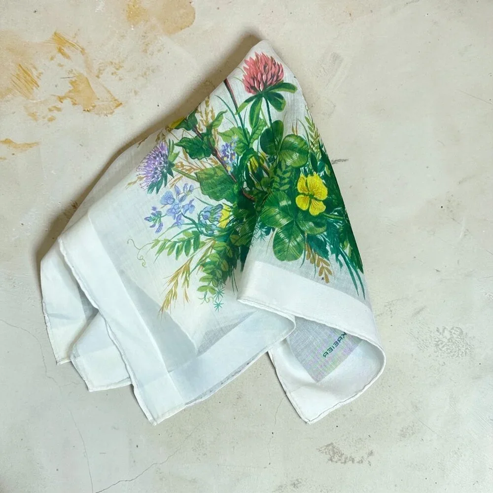 Kreier Vintage Wildflowers Handkerchief 12.5